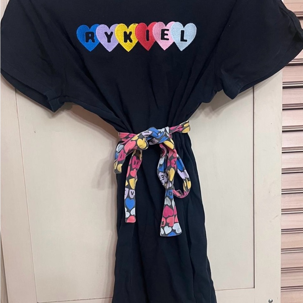 Sonia Rykiel Black Garment with Vibrant Heart Design